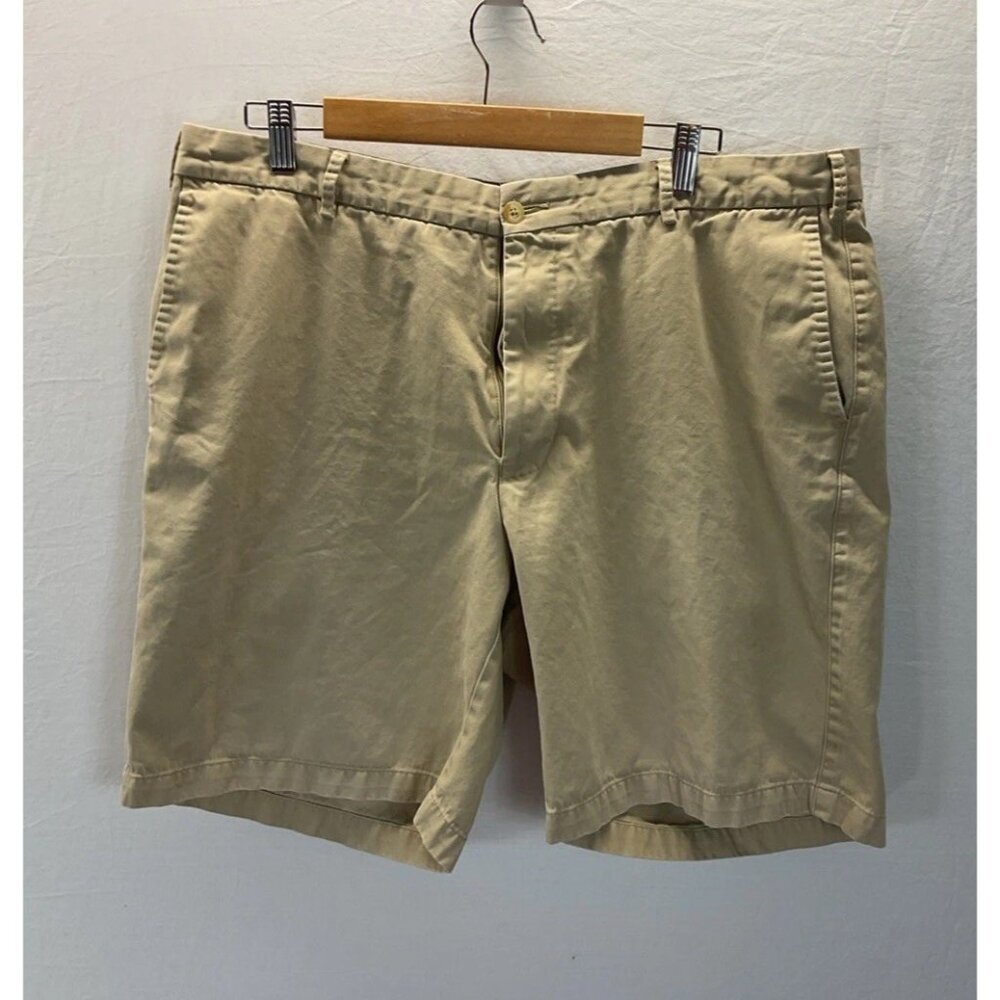 Peter Millar Chino Shorts Khaki beige Twill Pima Cotton Mens 40‎ TCU frog